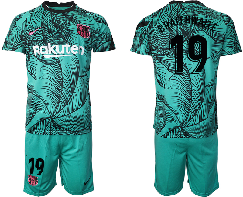 Men 2021 Barcelonagreen training suit #19 soccer jerseys